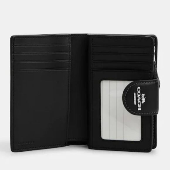 Coach Signature C Purple Rose Print Wallet in Silver Hardware/ Iris - Picture 2 of 9